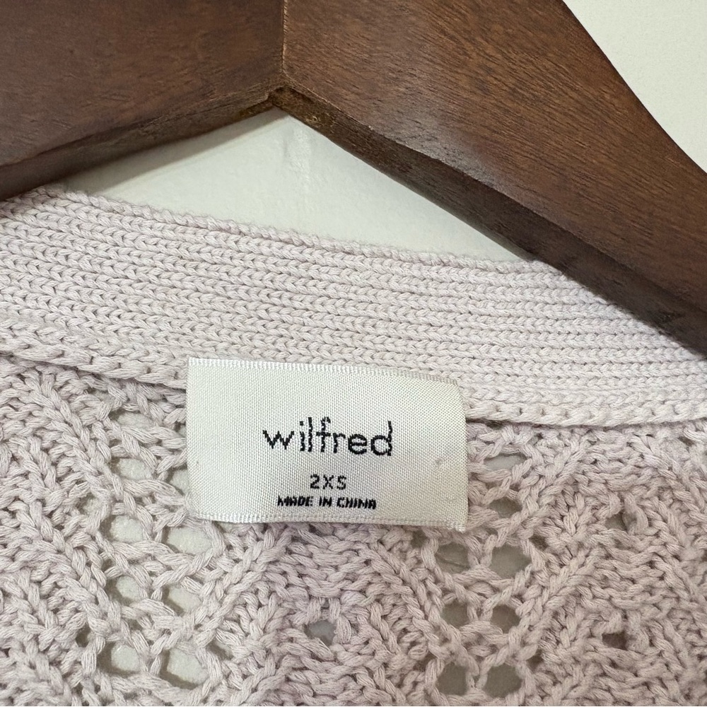 Aritzia Wilfred Splendour Cardigan 100% Open Knit Size 2XS Purple/grayish color - Picture 6 of 12